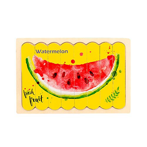 Asibeiul Wooden Stick Puzzle  Fruit Jigsaw Puzzles Pattern Blocks Sorting and Stacking Toys  Pegged Puzzles Preschool Educational Toys for Toddlers Kids Boys Girls Age 3 plus Years Old