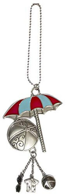 Gnz Fun in The Sun Zinc Car Charm -Beach Umbrella and Ball