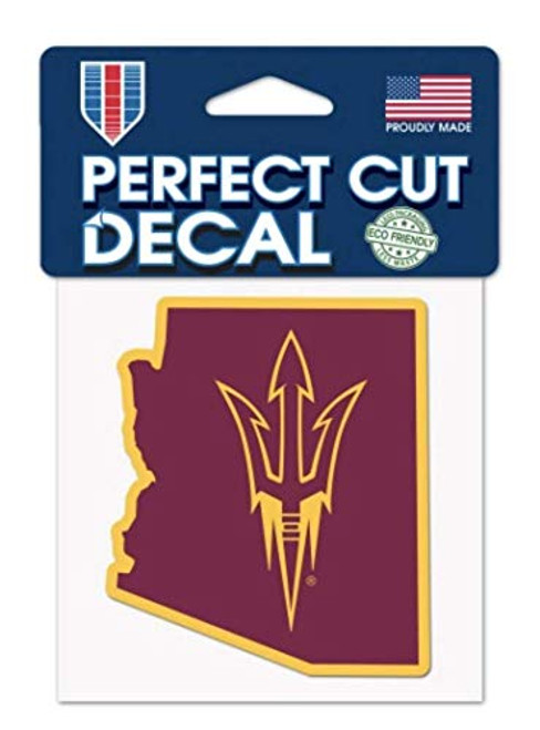 NCAA Arizona State University ASU Sun Devils State Shape Perfect Cut Decal 4 x 4 inch