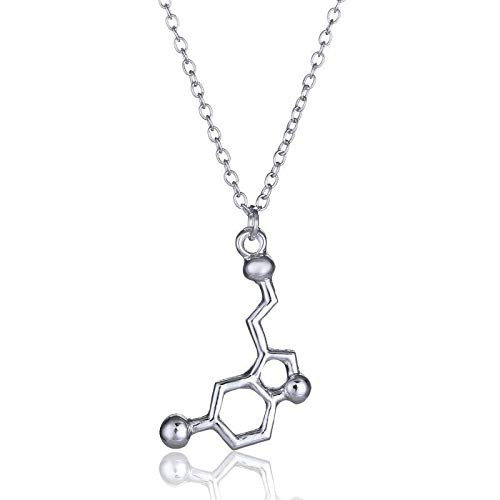 ERAWAN New DNA Necklace Serotonin Dopamine Acetylcholine Biochemistry Molecule Pendant EW sakcharn  Serotonin