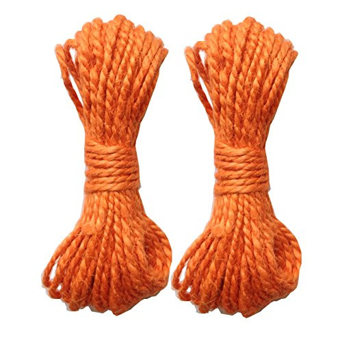 LWR CRAFTS Jute Rope 3mm 45ft Per Pack  Pack of 2   Orange