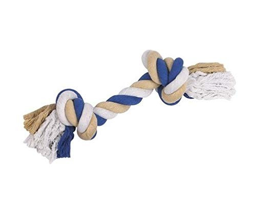 MPP Rope Bone Tough Dog Chew Toys Helps Clean Pet s Teeth Choose Blue or Red  and  Size  Blue - 14 inch