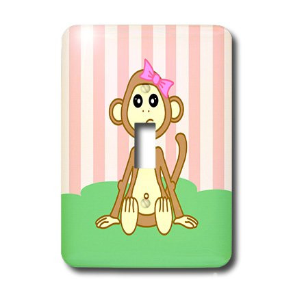 3dRose lsp_6355_1 Baby Animals Monkey Girl Single Toggle Switch Multicolor