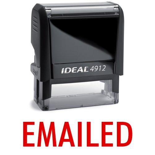 EMAILED Red Office Stock Self-Inking Rubber Stamp