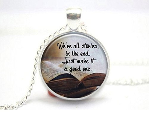We re All Stories Glass Tile Necklace Doctor Who
