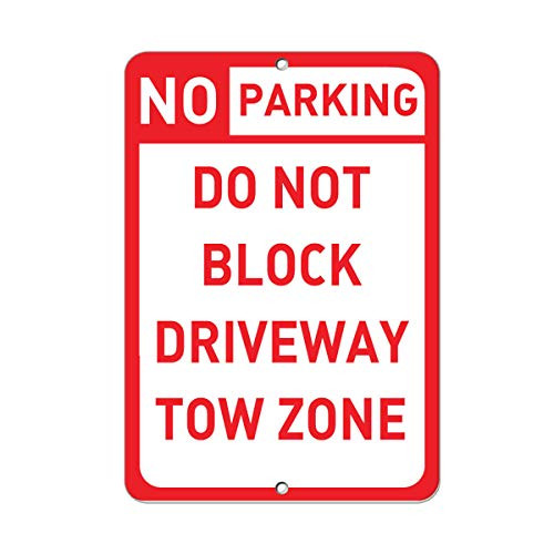 No Parking Do Not Block Driveway Tow Zone Parking Sign Vinyl Sticker Decal 8 inch