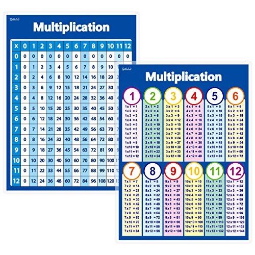 Two Kinds of Multiplication Table Chart Laminated Posters Basic Math for Kids  17 inch x 23 inch