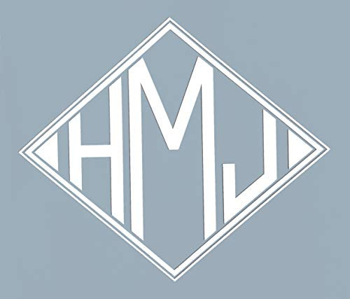 Custom Initial Monogram Vinyl Decal Bumper Sticker  for Tumblers  Laptops  Car Windows - Diamond Block Letter Design