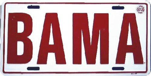 HangTime Bama  block letters  embossed metal auto tag
