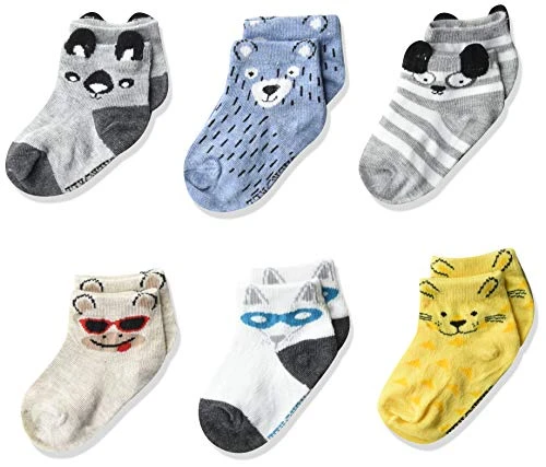 Cherokee Baby Boys 6 Pack Shorty Socks  Assorted Neutral  12-24 Months