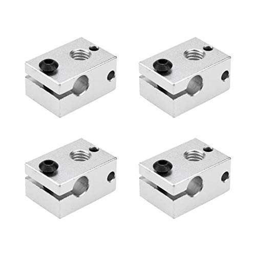 Sydien 4pcs 3D Printer E3D-V6 Heater Block 3D Printer Parts Aluminum Alloy Sensor Heater Block for MK7 8 3D Printer Hot End Extruder