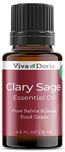 Viva Doria 100 percent Pure Clary Sage Essential Oil  Undiluted  Food Grade  15 mL  0.5 Fluid Ounce