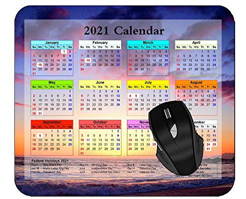 2021 Calendar Mouse Pad Nature Sunset Sunset Clouds Non-Slip Rubber Mousepad