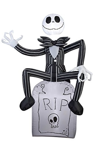 Jack Skellington On Tombstone Airblown Inflatable  3.5' Tall
