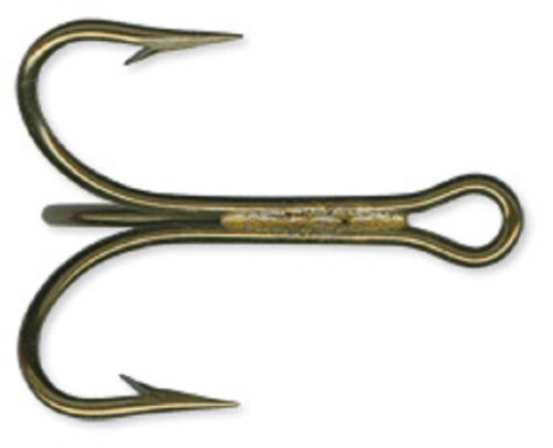 Mustad Classic 2 Extra Strong Treble Hook  Pack of 5   Bronze  3 0