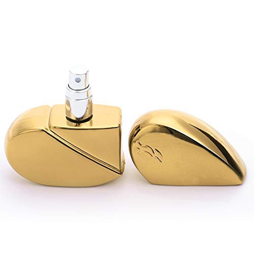 Refillable Perfume Atomizer Bottle  25ml Heart Shaped Mini Refillable Perfume Spray Bottle Travel Fragrance Empty Spray Bottle Empty Pump Sprayer for Christmas Gifts Gold