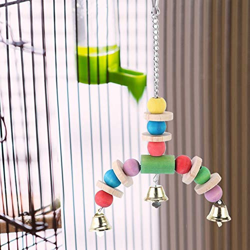 ?2021 New Year s Special? Bird Hanging Toy  Bird Cage Decoration Wooden Swing Bird Cage Accessory Bird Toy  Flower Hanging Swing Bird Cage for Bird