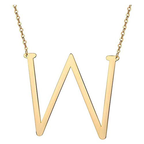 HIRIRI Pendant Charm Necklace Gold Silver Rosegold Titanium Steel Peach Heart 26 Letters Love Clavicle Neck Chain