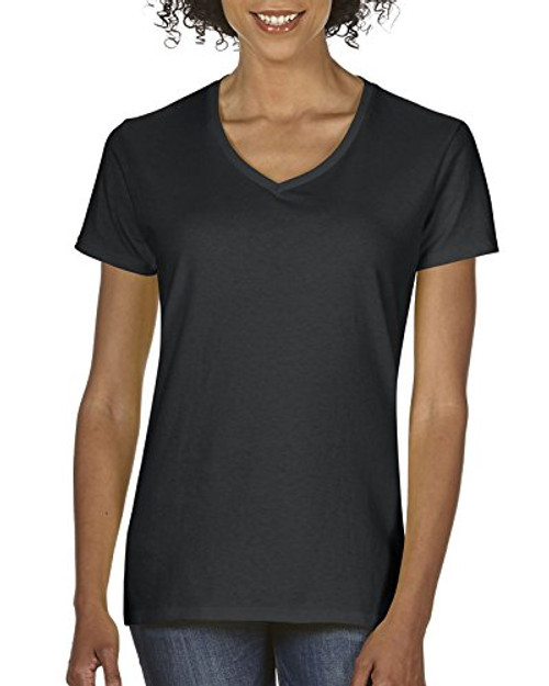 Gildan Women s Plus Size Heavy Cotton V-Neck T-Shirt  2-Pack  Black  3X-Large