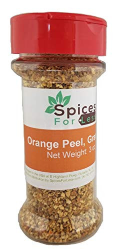 SFL Dried Orange Peel Granules Zest - Shaker Jar Bottle 3 ounces - Kosher Certified