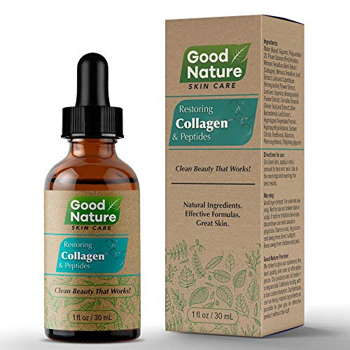 Good Nature Restoring Collagen and Peptides Facial Serum - Lifting Plumping Firming Serum - Improves Elasticity Evens Skin Tone Plumps Lifts Sagging Skin Non-Greasy Wrinkle Serum - 1oz Good Nature Restoring Collagen and Peptides Facial Serum - Lifting Plumping Firming Serum - Improves Elasticity Evens Skin Tone Plumps Lifts Sagging Skin Non-Greasy Wrinkle Serum - 1oz