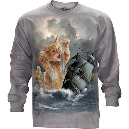The Mountain Krakitten Adult Long Sleeve T-Shirt Grey Small The Mountain Krakitten Adult Long Sleeve T-Shirt Grey Small