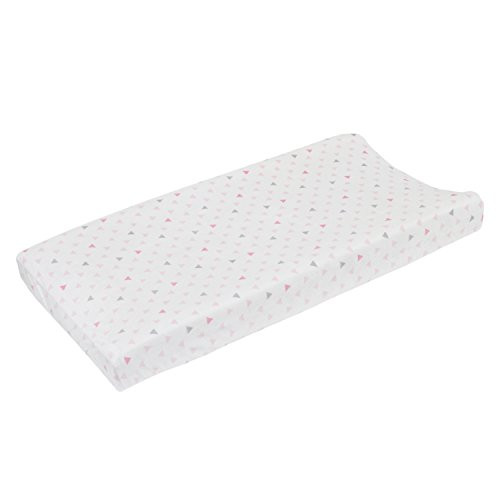 NoJo Aztec Mix & Match Super Soft Changing Pad Cover, Pink, Grey, White, Triangles Velboa