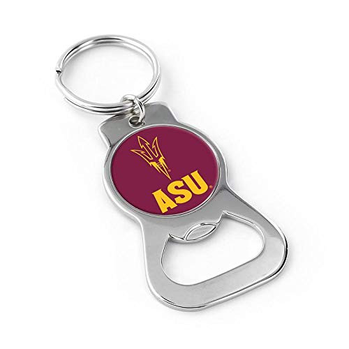NCAA Arizona State Sun Devils Domed Logo Chrome Bottle Opener Key Ring NCAA Arizona State Sun Devils Domed Logo Chrome Bottle Opener Key Ring