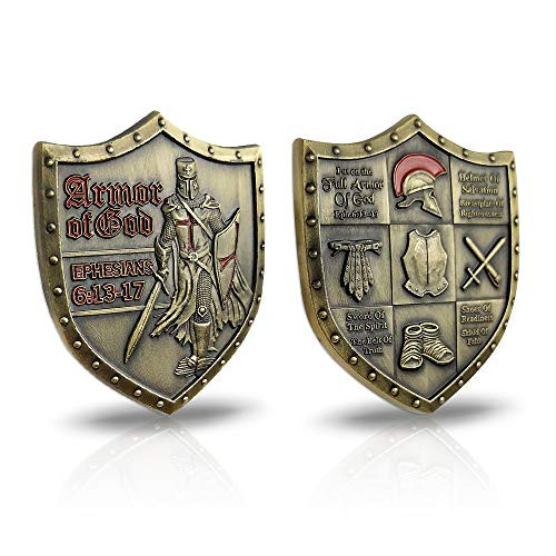 AtSKnSK Put On The Whole Armor of God Challenge Coin Eph 6 13-17 3D Commemorative Collection Item