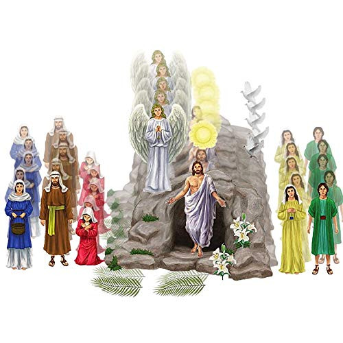 Educational Easter Stickers He is Risen Resurrection Scene Sticker Sheet Set  Sunday School Lessons for Children  Jesus Crafts  8 x 10 inch Pack of 5 Sheets