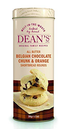 Dean s Shortbread  All Butter Belgian Chocolate Chunk  and  Orange Shortbread Rounds Tin Tube  7.1 Ounce