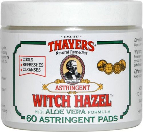 Witch Hazel Astringent Pads with Aloe Vera 60 Pads   Healthy America s best-selling Witch Hazel   - Thayers