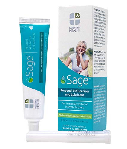 Sage Vaginal Moisturizer and Lubricant  2-in-1 for Intimacy and Vaginal Dryness  12 Applications - Made without Parabens  and  Estrogen