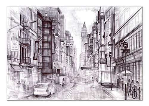 New York City Street View Wall Decor - 8x10in UNFRAMED Art Print - Empire State Building NYC Modern Wall Art Black White New York City Street View Wall Decor - 8x10in UNFRAMED Art Print - Empire State Building NYC Modern Wall Art Black White