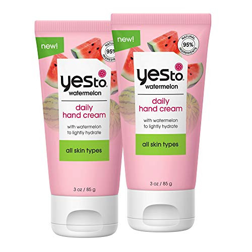 Yes To Watermelon I Daily Hand Cream 3 Oz  2 Pack I All Skin Types I Hydrate  and  Refresh Skin I Watermelon Extract I Vegan I 95 percent Natural Ingredients
