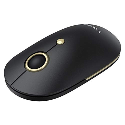 VicTsing Silent Wireless Mouse  Mouse for Laptop 2.4G with USB Nano Receiver  Portable Computer Mice 5 Adjustable DPI for Chromebook  Notebook  PC  Laptop  Computer  MacBook  Midnight Black