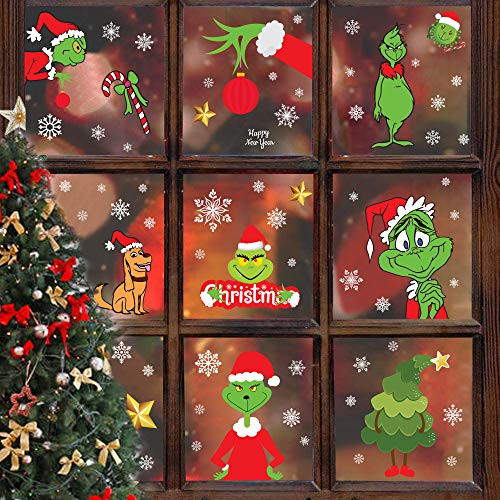 Grinch Window Clings Christmas Snowflake Xmas Window Clings Decoration for Glass Winter Window Stickers Decals How the Grinch Stole Christmas Design for New Year Holiday Party Supplies Favors 8 Sheets Grinch Window Clings Christmas Snowflake Xmas Window Clings Decoration for Glass Winter Window Stickers Decals How the Grinch Stole Christmas Design for New Year Holiday Party Supplies Favors 8 Sheets