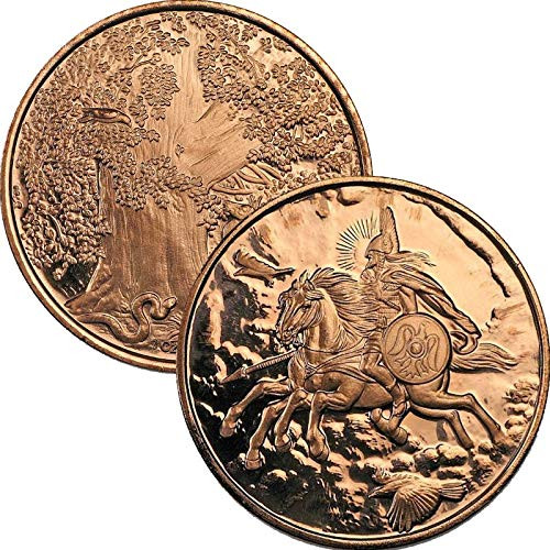 Jig Pro Shop Nordic Creatures Series 1 oz .999 Pure Copper Round Challenge Coin  Sleipnir