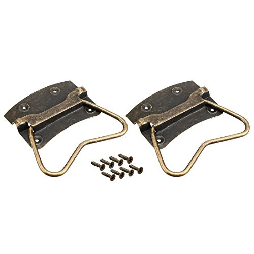 uxcell 87mmx67mm Iron Spray-Paint Drawer Box Chest Ring Pull Handle Bronze Tone 2 Pack