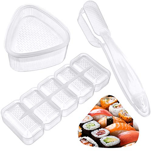 3 Pieces Japanese Sushi Maker Mold Nigiri Sushi Making Kits  Triangle Shape Sushi Press Mold  Rectangle Shape 5-Roll Sushi Maker Mold  Non-stick Nigiri Sushi Mold with Long Handle 3 Pieces Japanese Sushi Maker Mold Nigiri Sushi Making Kits  Triangle Shape Sushi Press Mold  Rectangle Shape 5-Roll Sushi Maker Mold  Non-stick Nigiri Sushi Mold with Long Handle