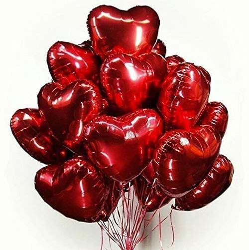 Heart Balloons 8 pcs Red Heart Balloons Valentine s Day Balloon I Love You Balloons Set 8PCS 18 inch Foil heart Balloons Mylar Balloons heart balloons Valentines Day Decorations Balloons for Valentines Day  Propose Marriage Wedding Party Wedding Deco