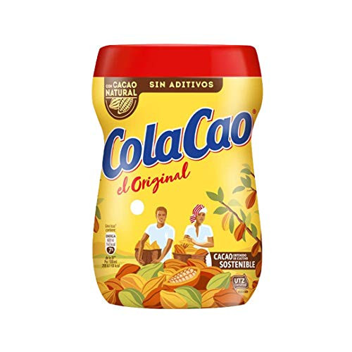 ColaCao Original Chocolate Drink Mix  Made with Natural Cocoa Beans in Spain  No Additives  Sustainable Farming UTZ Certified  Great for Breakfast  Mix with Milk or Water 13.51 oz  1 Pack