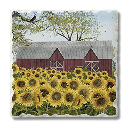 CounterArt Single Absorbent Stone Tumbled Tile Coaster  Sunshine