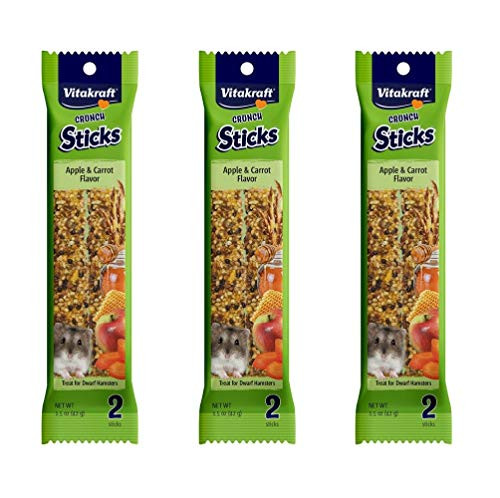 Vitakraft 6 Pack of Crunch Sticks Treats Apple and Carrot Flavor for Dwarf Hamsters Vitakraft 6 Pack of Crunch Sticks Treats Apple and Carrot Flavor for Dwarf Hamsters