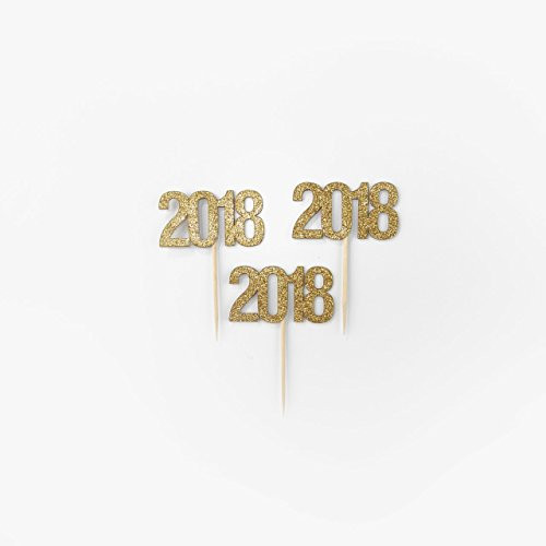 2018 Cupcake Topper cardstock Color Gold 12 Pack Decoration Cake Graduation baby shower New Years 2018 Cupcake Topper cardstock Color Gold 12 Pack Decoration Cake Graduation baby shower New Years