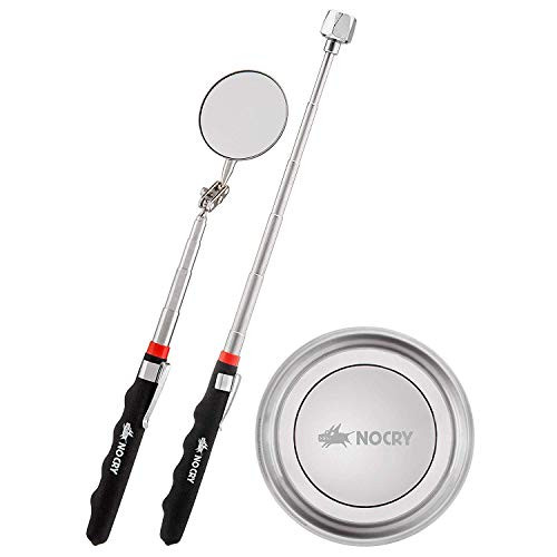 NoCry Pick-up Tool Set - includes Telescoping Inspection Mirror, Magnetic Parts Tray and Extendable Magnet Pick-up Tool