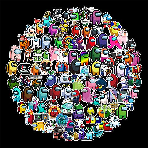 Among Us Stickers 200 pack Among Us Waterproof Vinyl Stickers for Water Bottles Bicycle Laptop Refrigerator Luggage Computer Phone Skateboard Decals DIY Decoration as Gifts for Kids Girls Teens