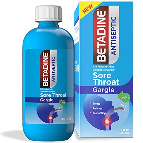 Betadine Antiseptic Sore Throat Gargle to Treat and Relieve Sore Throat Symptoms  Mint Flavor  8 oz Bottle