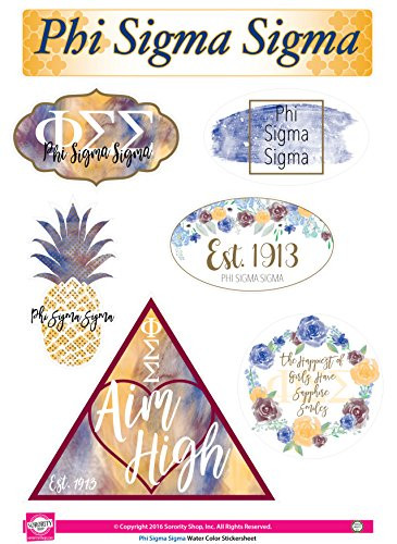 Phi Sigma Sigma - Sticker Sheet - Watercolor Theme