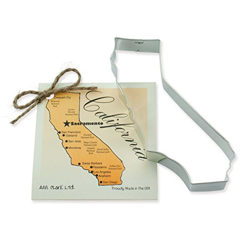 California Cookie and Fondant Cutter - Ann Clark - 6 Inches - US Tin Plated Steel California Cookie and Fondant Cutter - Ann Clark - 6 Inches - US Tin Plated Steel